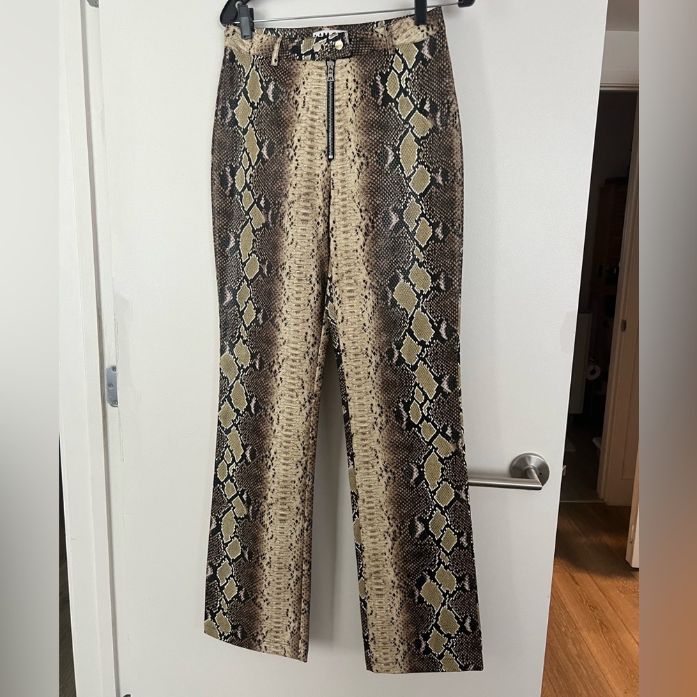 NWOT I.AM.GIA. Snake Print Pants - Brown and Tan